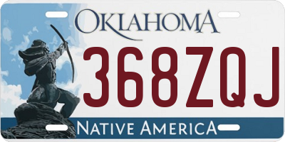 OK license plate 368ZQJ