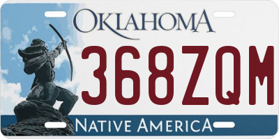OK license plate 368ZQM