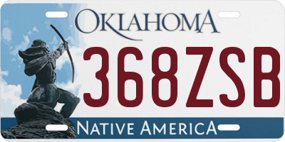OK license plate 368ZSB