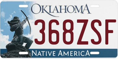 OK license plate 368ZSF