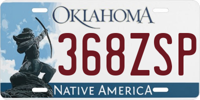 OK license plate 368ZSP