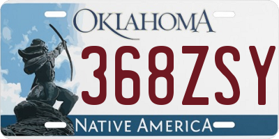 OK license plate 368ZSY