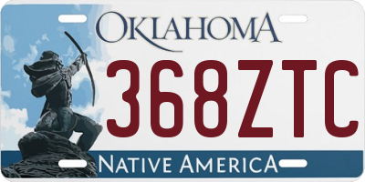 OK license plate 368ZTC