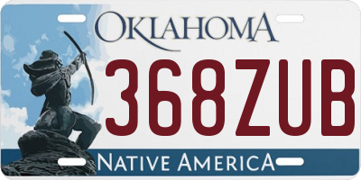 OK license plate 368ZUB