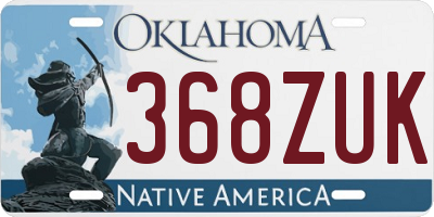 OK license plate 368ZUK