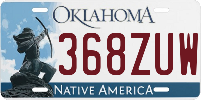 OK license plate 368ZUW