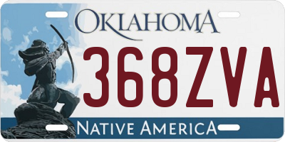 OK license plate 368ZVA