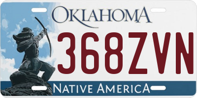 OK license plate 368ZVN