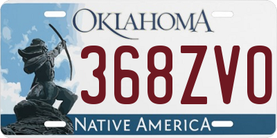 OK license plate 368ZVO