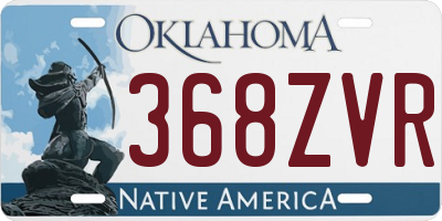OK license plate 368ZVR