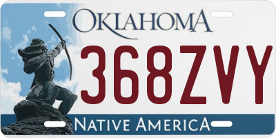 OK license plate 368ZVY