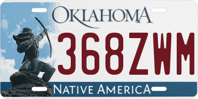 OK license plate 368ZWM
