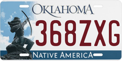 OK license plate 368ZXG