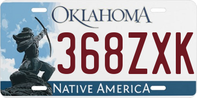 OK license plate 368ZXK