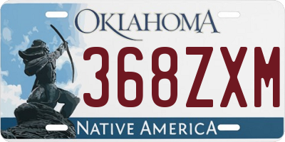 OK license plate 368ZXM