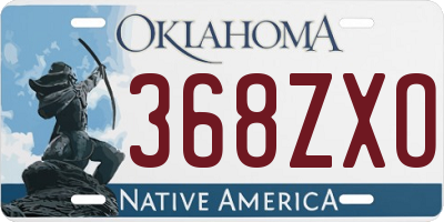 OK license plate 368ZXO