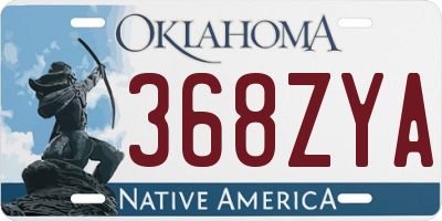 OK license plate 368ZYA