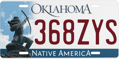 OK license plate 368ZYS