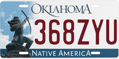 OK license plate 368ZYU