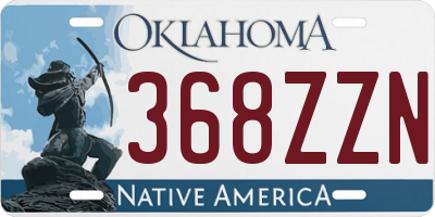 OK license plate 368ZZN