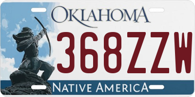 OK license plate 368ZZW