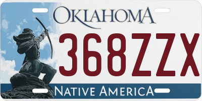 OK license plate 368ZZX