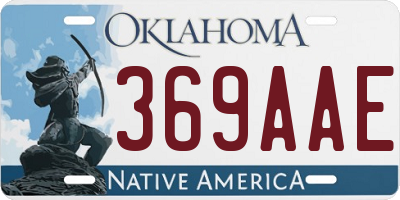 OK license plate 369AAE