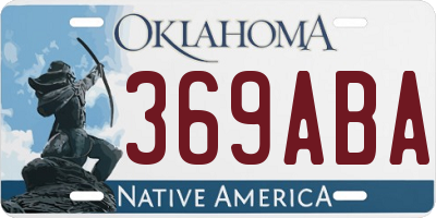 OK license plate 369ABA