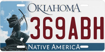 OK license plate 369ABH