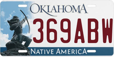 OK license plate 369ABW