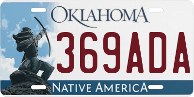 OK license plate 369ADA