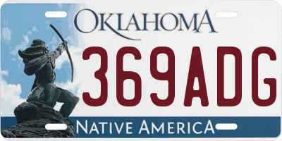 OK license plate 369ADG