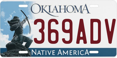 OK license plate 369ADV