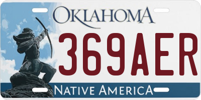 OK license plate 369AER