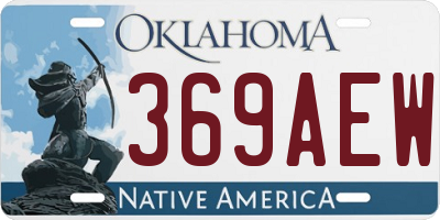 OK license plate 369AEW