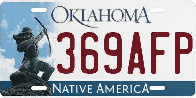 OK license plate 369AFP