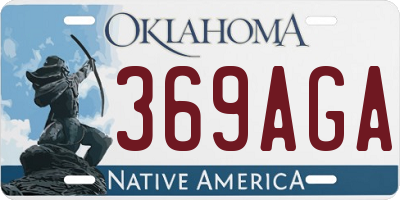OK license plate 369AGA