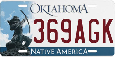 OK license plate 369AGK