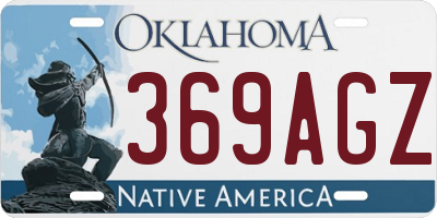 OK license plate 369AGZ