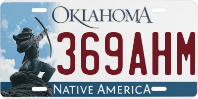 OK license plate 369AHM
