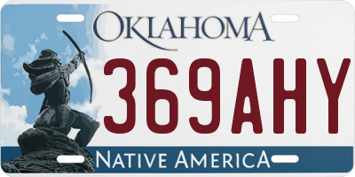 OK license plate 369AHY