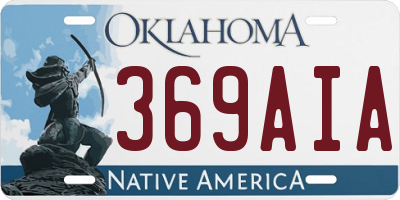 OK license plate 369AIA