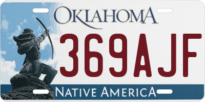 OK license plate 369AJF