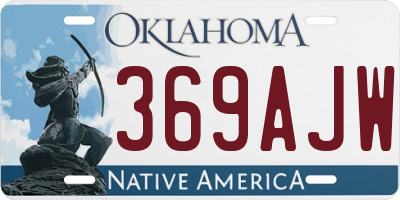 OK license plate 369AJW