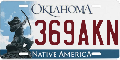OK license plate 369AKN