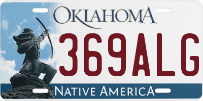 OK license plate 369ALG