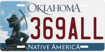 OK license plate 369ALL