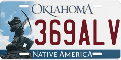 OK license plate 369ALV