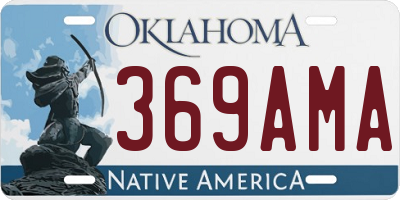 OK license plate 369AMA