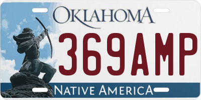 OK license plate 369AMP